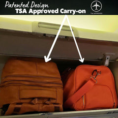 Brown Leather Luxury Patented Carry-On Bag Sole Premise