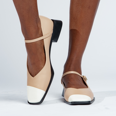 Penelope Mary Jane Flats Nude Vaila Shoes