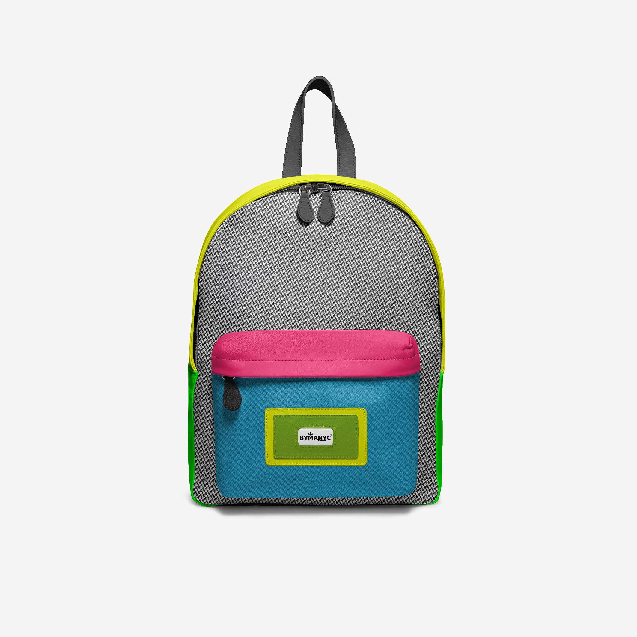 Backpack with colorful design on a white background