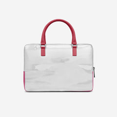 Vegan Designer Luxury Double Pocket Bag 16” BYMANYC ® New York White & Pink