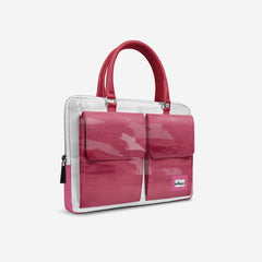 Vegan Designer Luxury Double Pocket Bag 16” BYMANYC ® New York White & Pink
