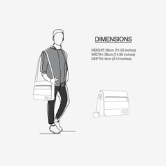 Vegan Urban Stripe Messenger Bag 16” | BYMANYC ® New York Downtown Edge