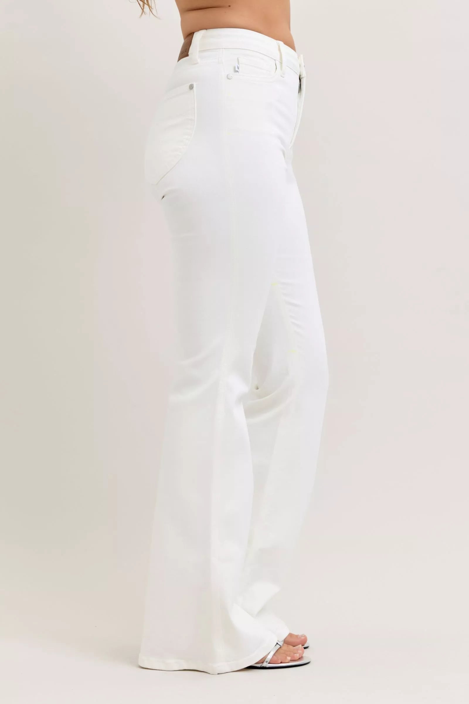 White jeans on a white background