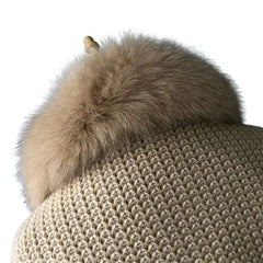 Women's Wool Jacket with Natural Fur Collar | Elegant & Warm