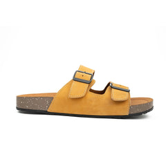 Yellow Buckle Slide Sandals