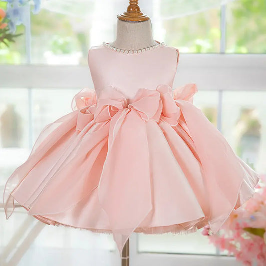 Girlish Dress With Bows Family Shopolf