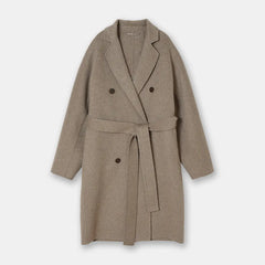 Women's Wool-Blend Belted Cotton Coat Family Shopolf