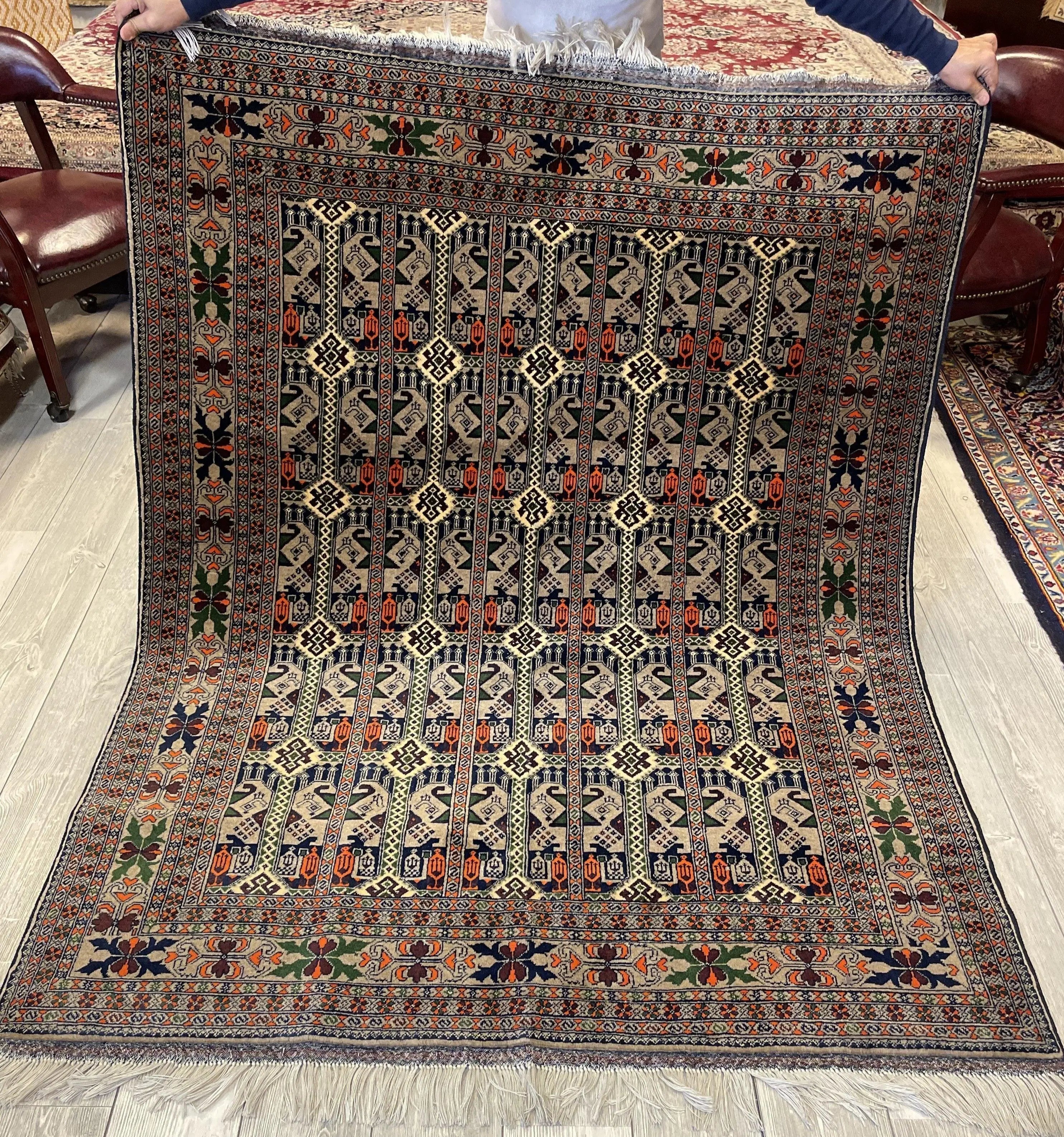 Afghani Area Rug I Ala Bakhmal 5x7 Ft Rugistan