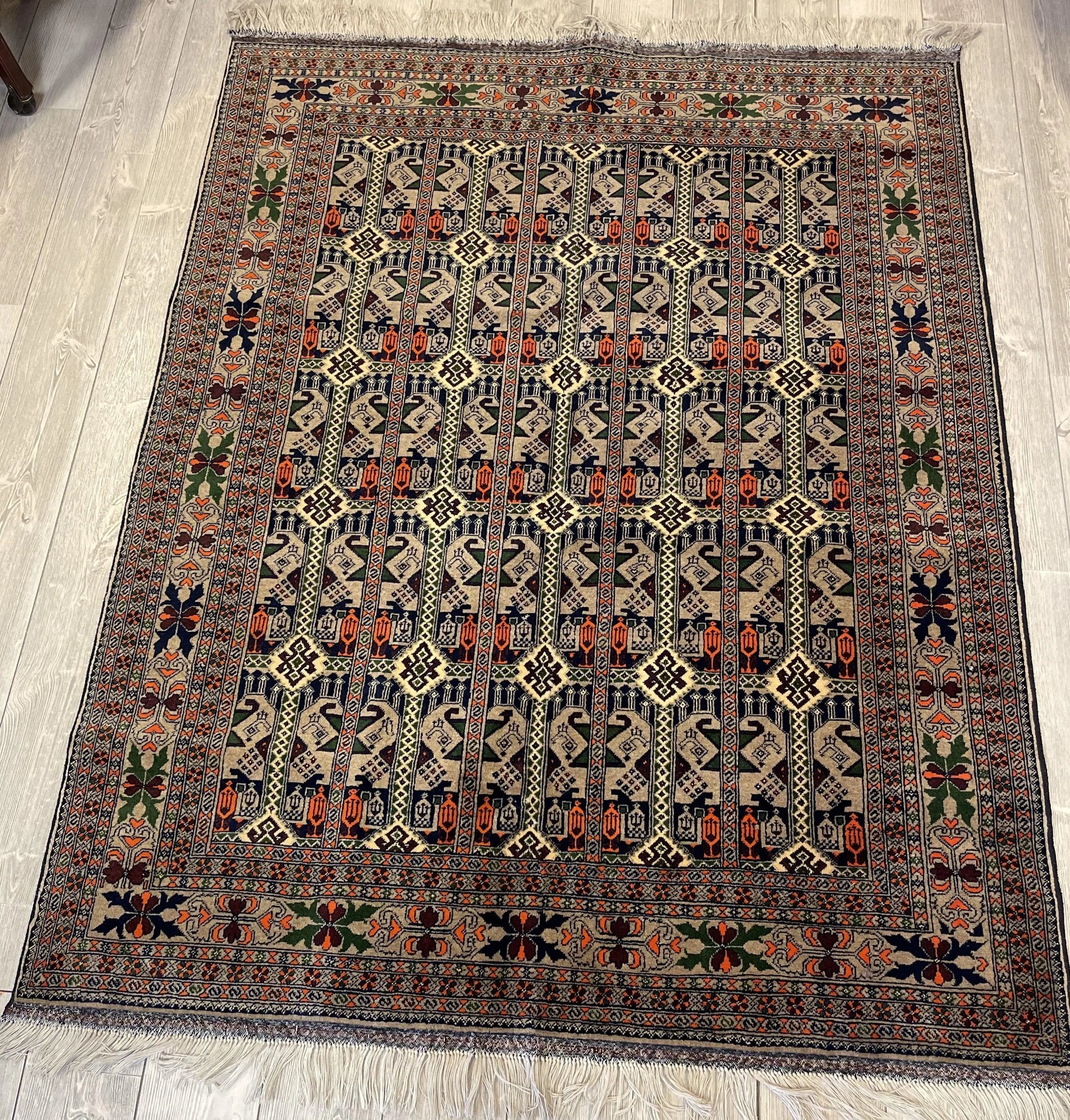 Afghani Area Rug I Ala Bakhmal 5x7 Ft Rugistan