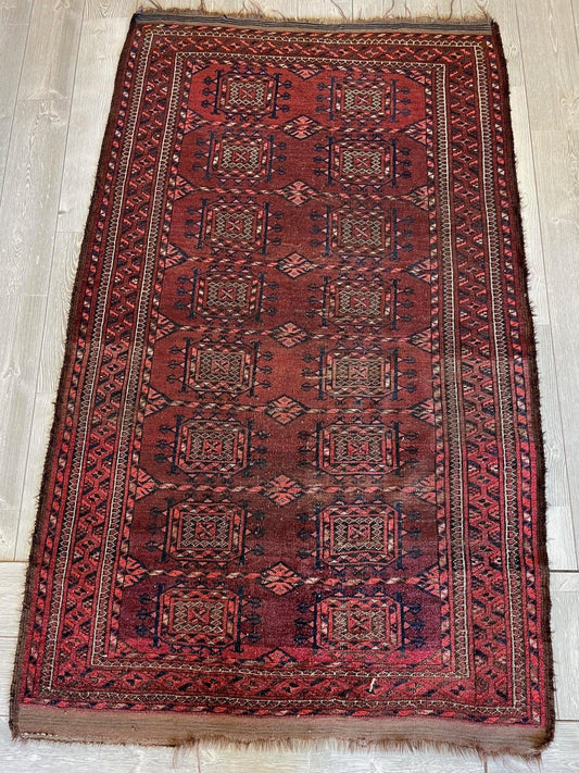 Antique 1880’s Baluch Rug 4x7 Ft Rugistan