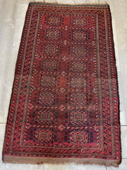 Antique 1880’s Baluch Rug 4x7 Ft Rugistan