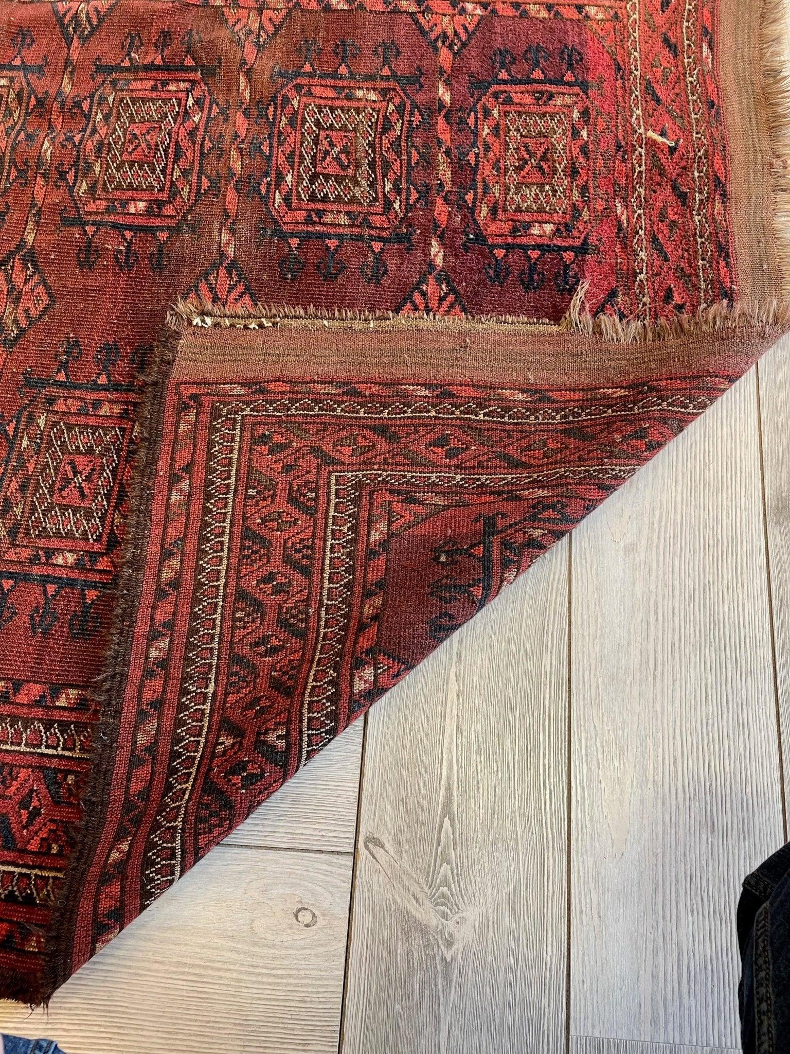 Antique 1880’s Baluch Rug 4x7 Ft Rugistan