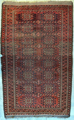 Antique 1880’s Baluch Rug 4x7 Ft Rugistan