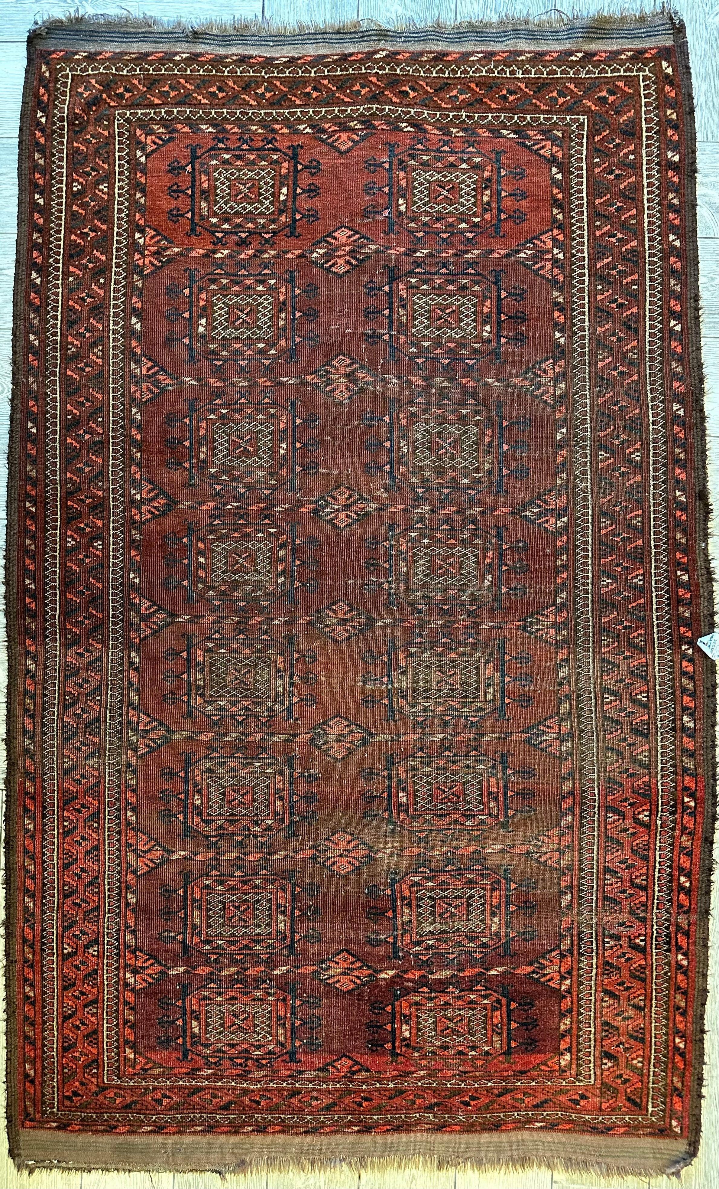 Antique 1880’s Baluch Rug 4x7 Ft Rugistan