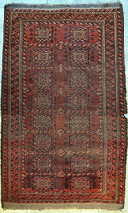 Antique 1880’s Baluch Rug 4x7 Ft Rugistan