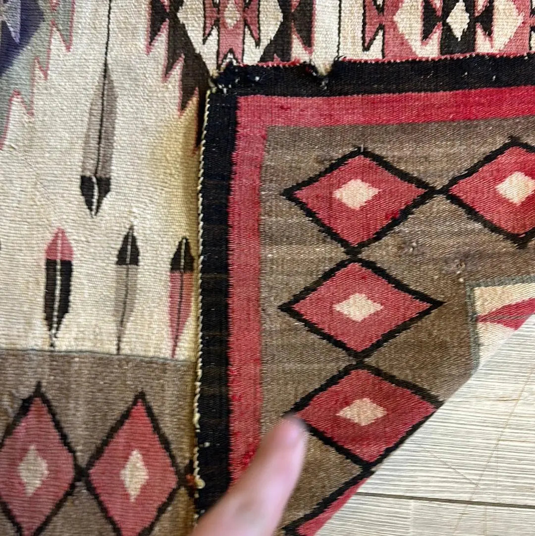 Antique 1880’s Navajo Rug 4’ x 5’ Rugistan