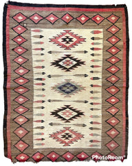 Antique 1880’s Navajo Rug 4’ x 5’ Rugistan
