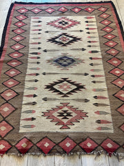 Antique 1880’s Navajo Rug 4’ x 5’ Rugistan