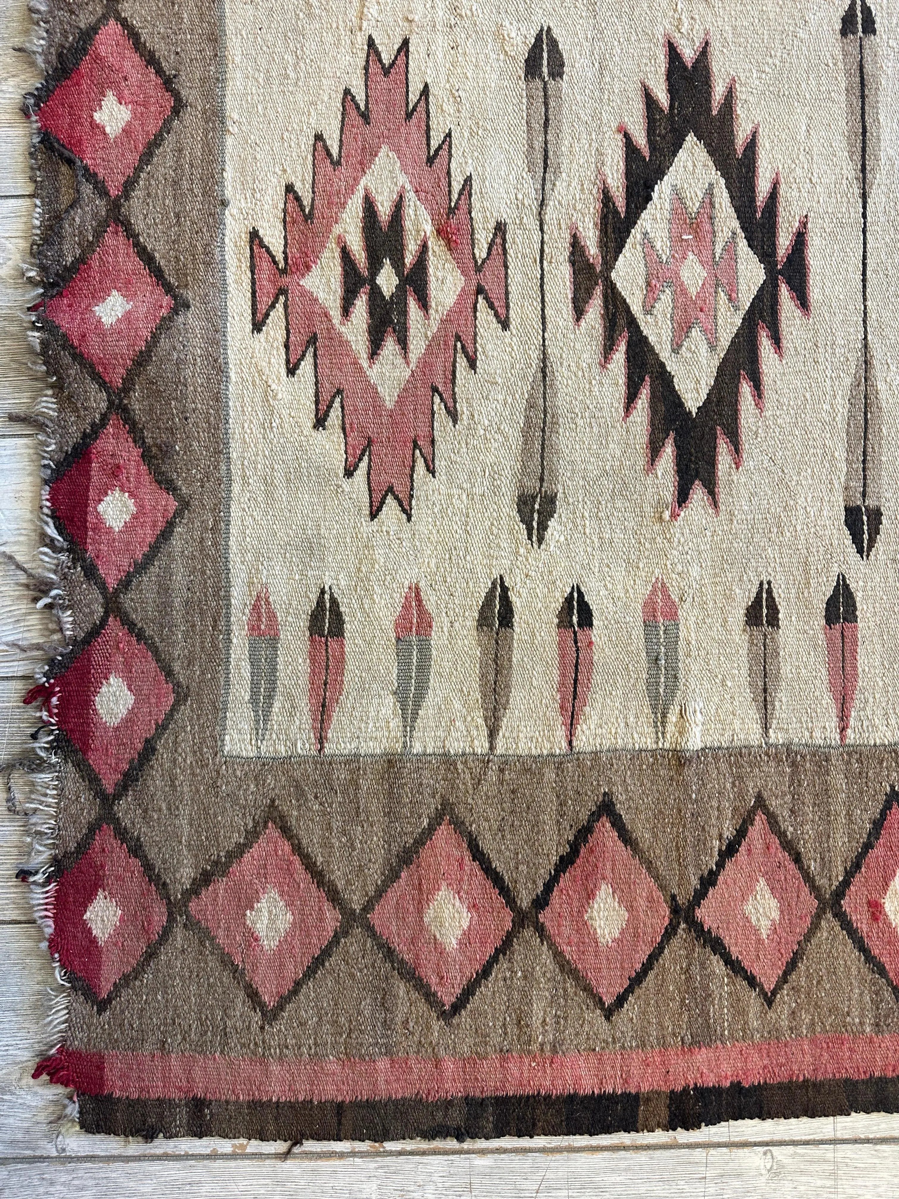 Antique 1880’s Navajo Rug 4’ x 5’ Rugistan