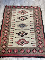 Antique 1880’s Navajo Rug 4’ x 5’ Rugistan