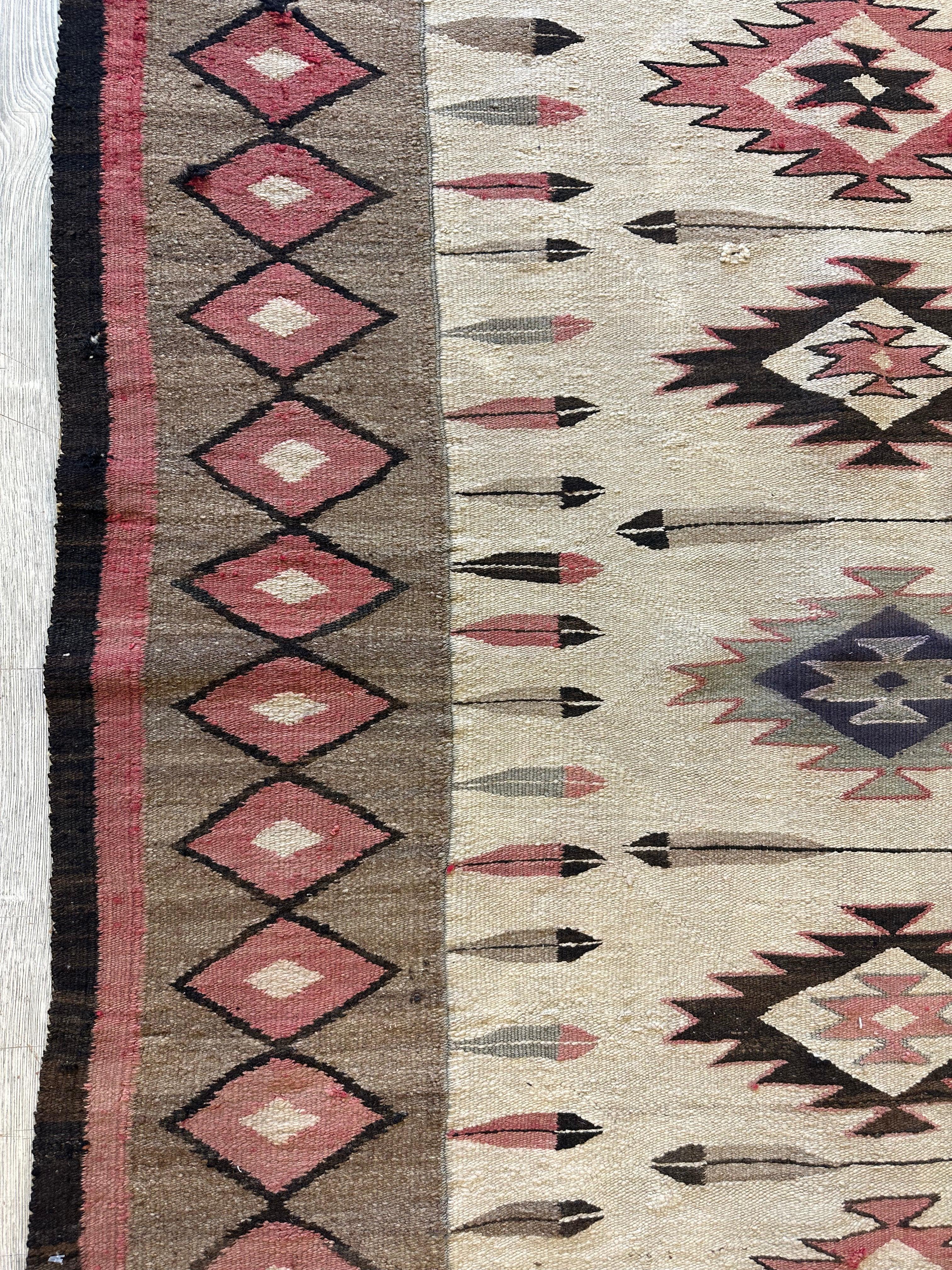 Antique 1880’s Navajo Rug 4’ x 5’ Rugistan