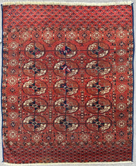 Antique 1880’s Tribal Turkoman Tekke Wedding Rug 3’4” x 4’1” Rugistan