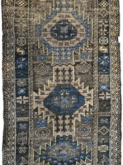 Antique 1880s Primitive Tribal Baluch Wool Rug 3’x6’4” Rugistan