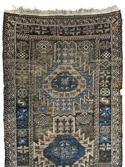 Antique 1880s Primitive Tribal Baluch Wool Rug 3’x6’4” Rugistan