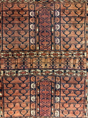 Antique 1880s Turkoman Tekke Ensi Tent Door Covering Rug 4’ x4’8” Rugistan