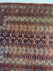Antique 1890’s Turkoman Prayer Rug or Namazlyk 4’ x 5’2” Rugistan