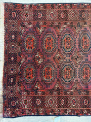 Antique 1910’s Tribal Turkoman Rug 3’ x 4’1” Rugistan