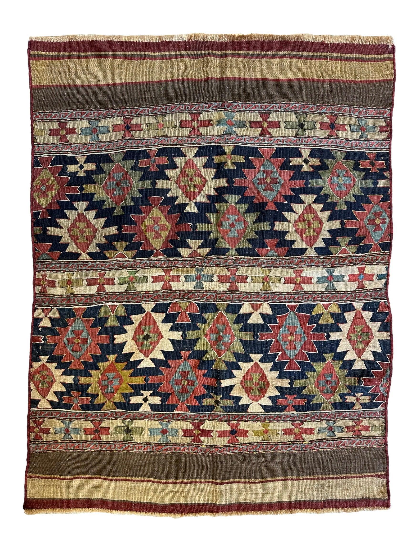 Antique 19th Century Caucasian Shahsavan Rug Rug 3’ x 4’ Rugistan