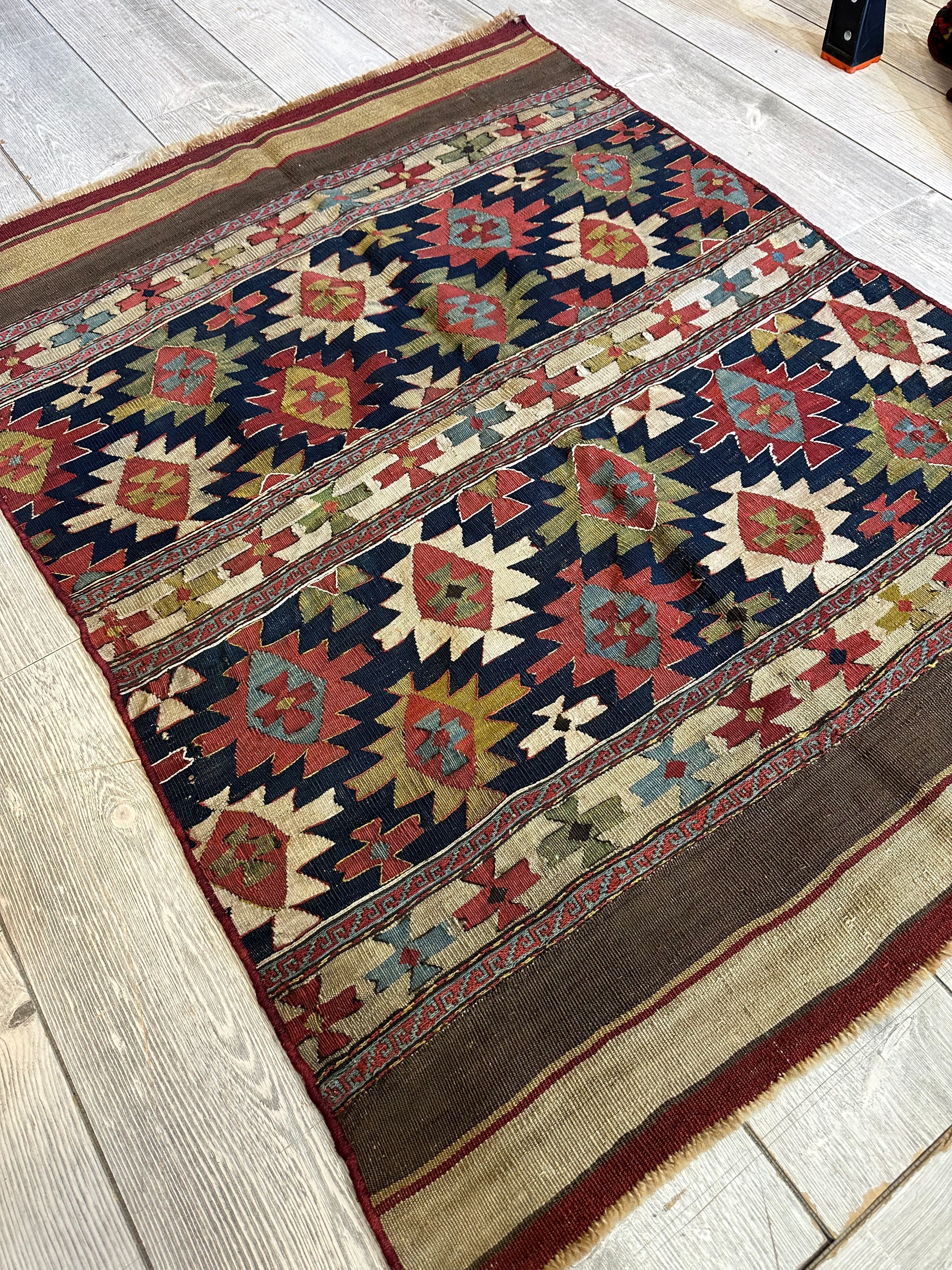Antique 19th Century Caucasian Shahsavan Rug Rug 3’ x 4’ Rugistan