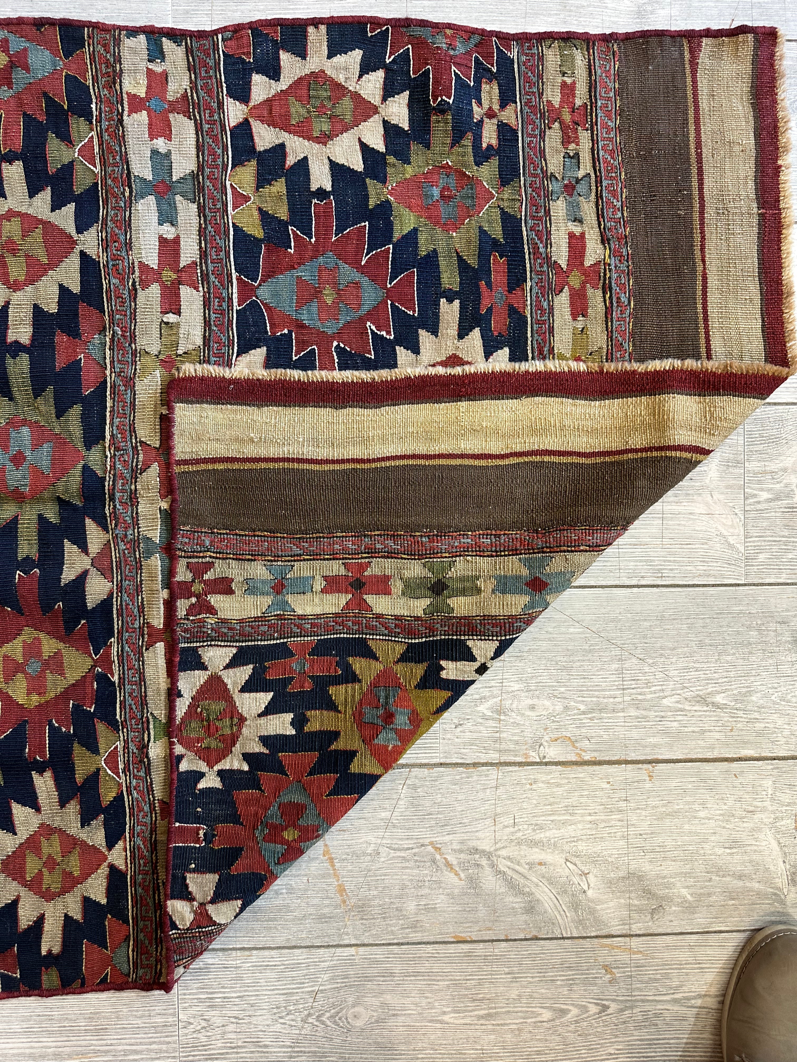 Antique 19th Century Caucasian Shahsavan Rug Rug 3’ x 4’ Rugistan