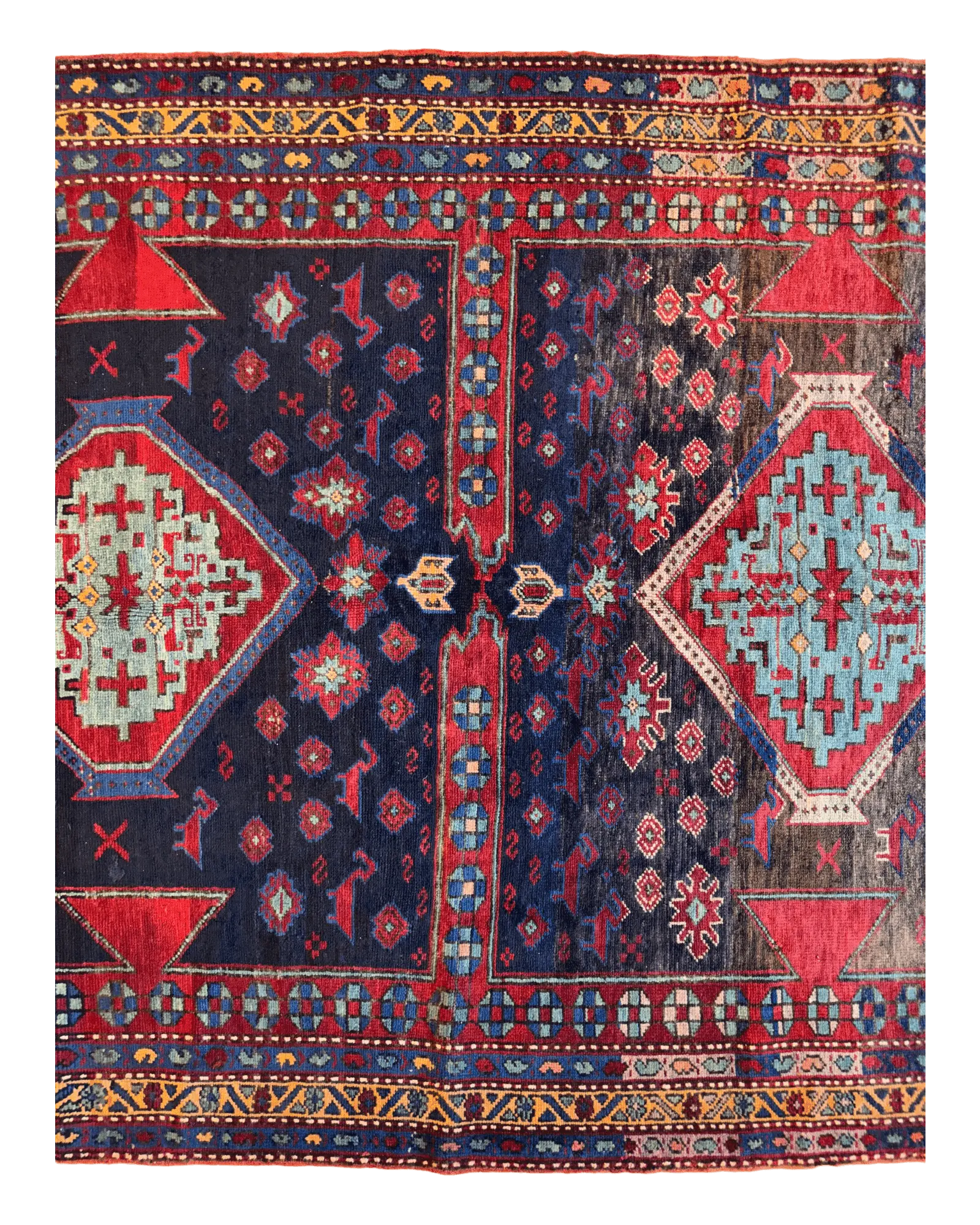 Antique 19th Century Handwoven Kazak Tribal Rug 5’ x 8’ Rugistan