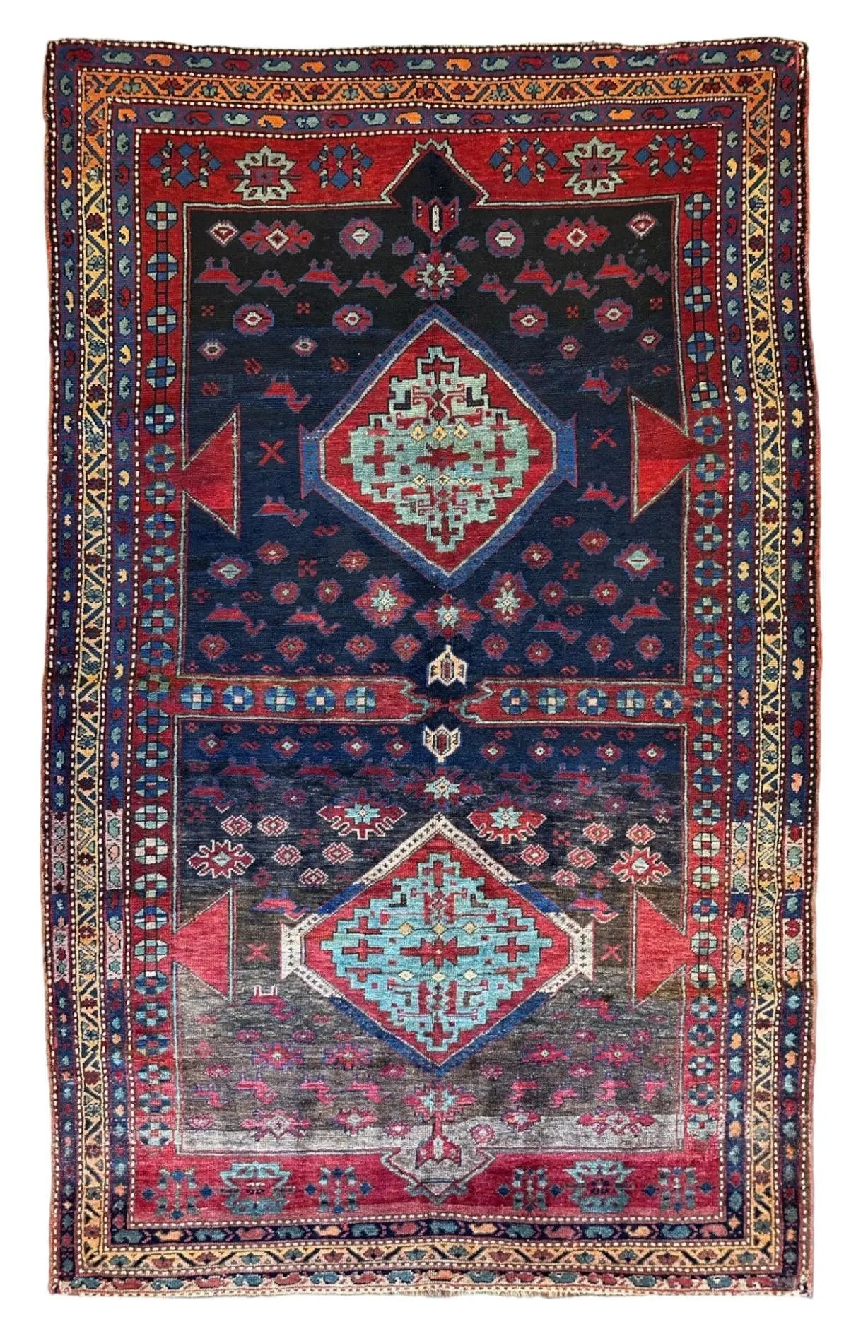 Antique 19th Century Handwoven Kazak Tribal Rug 5’ x 8’ Rugistan