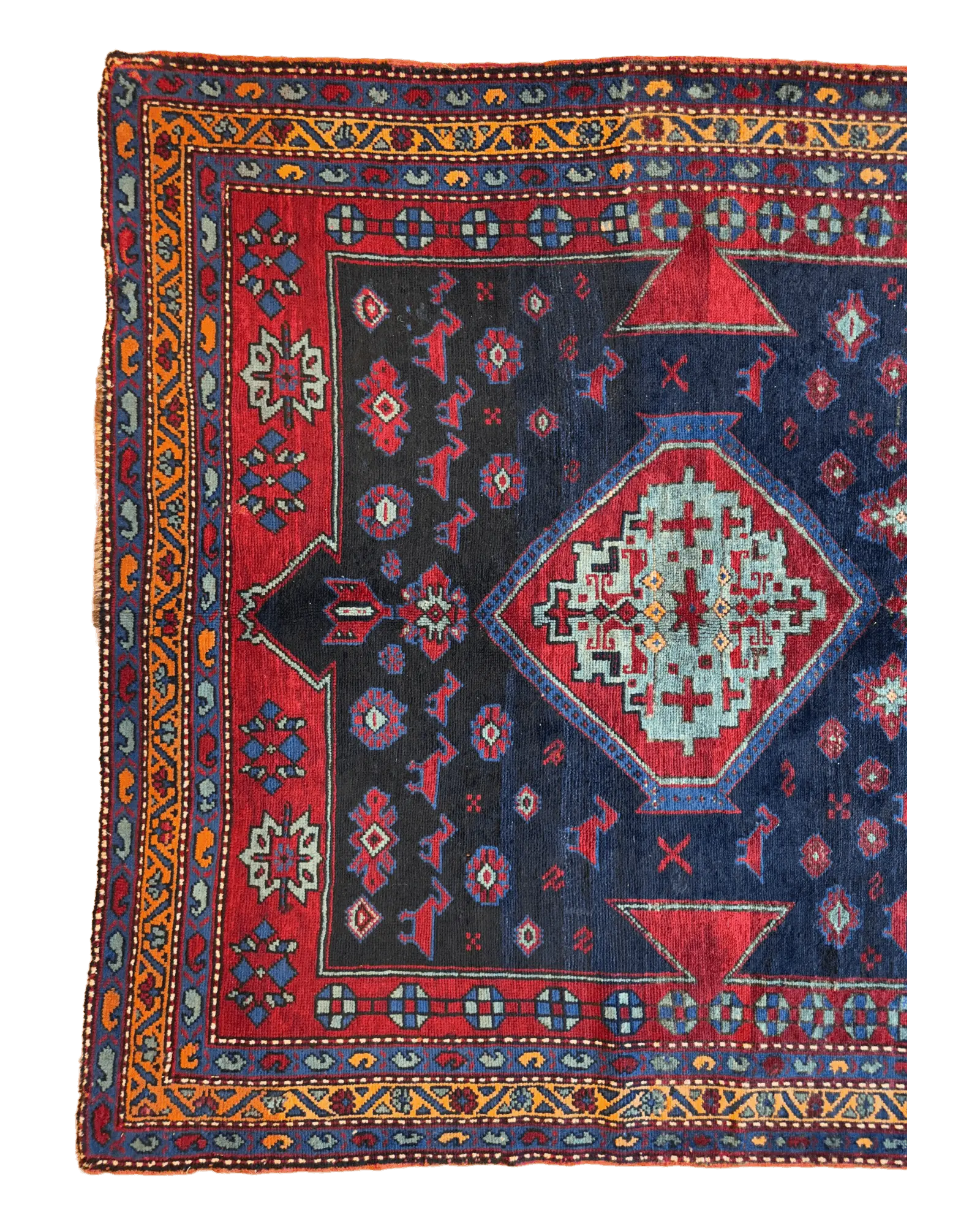 Antique 19th Century Handwoven Kazak Tribal Rug 5’ x 8’ Rugistan