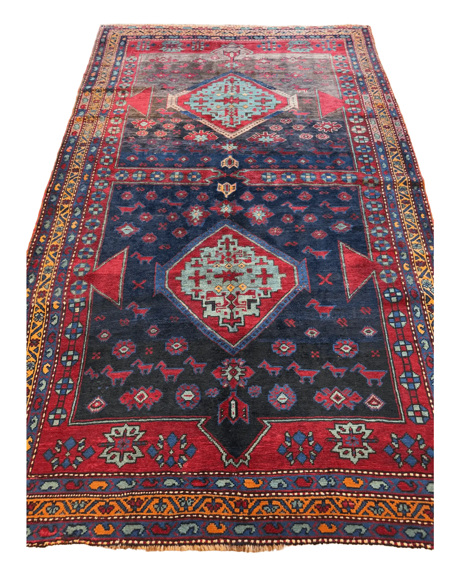 Antique 19th Century Handwoven Kazak Tribal Rug 5’ x 8’ Rugistan