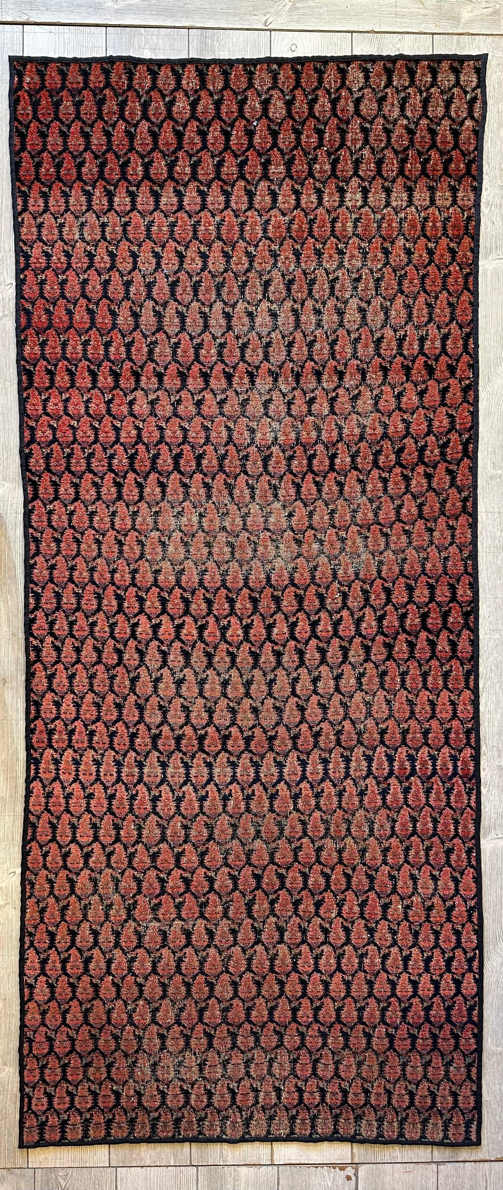 Antique All Over Paisley Kurdish Afshar Fragment Runner 3’3” x 7’7” Rugistan