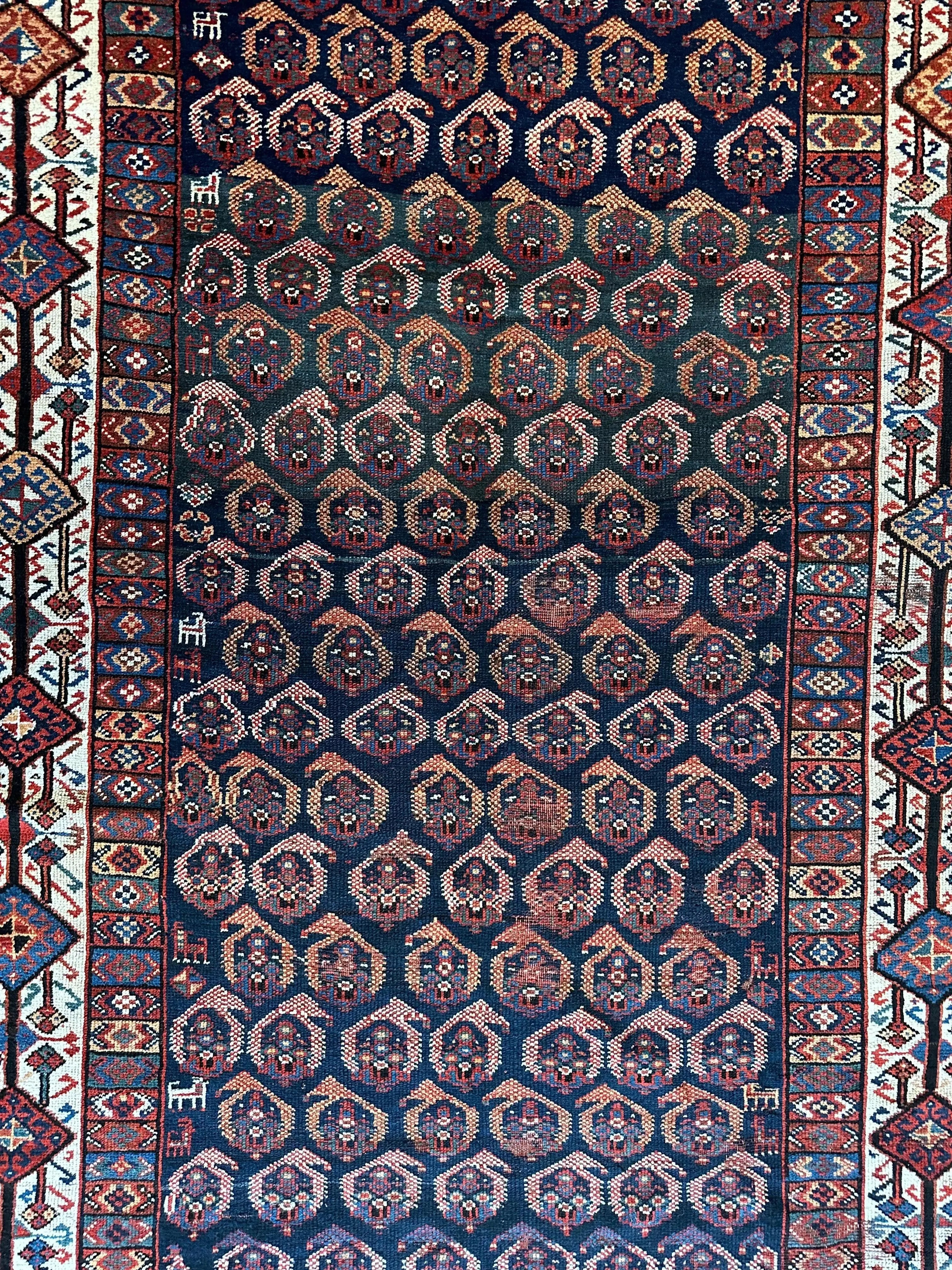 Antique All Over Paisley Kurdish Afshar Rug 4’5” x 8’11” Rugistan