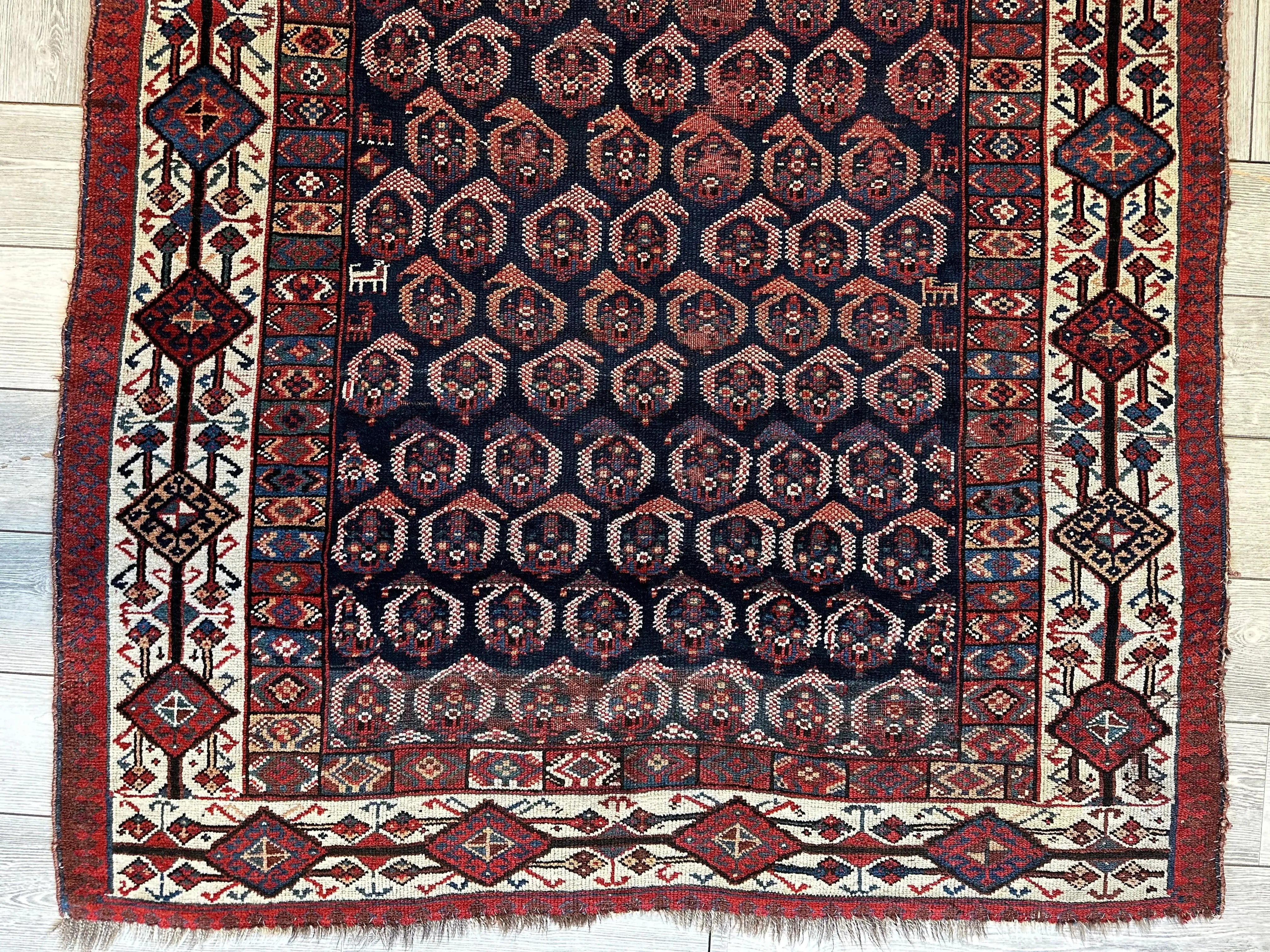 Antique All Over Paisley Kurdish Afshar Rug 4’5” x 8’11” Rugistan