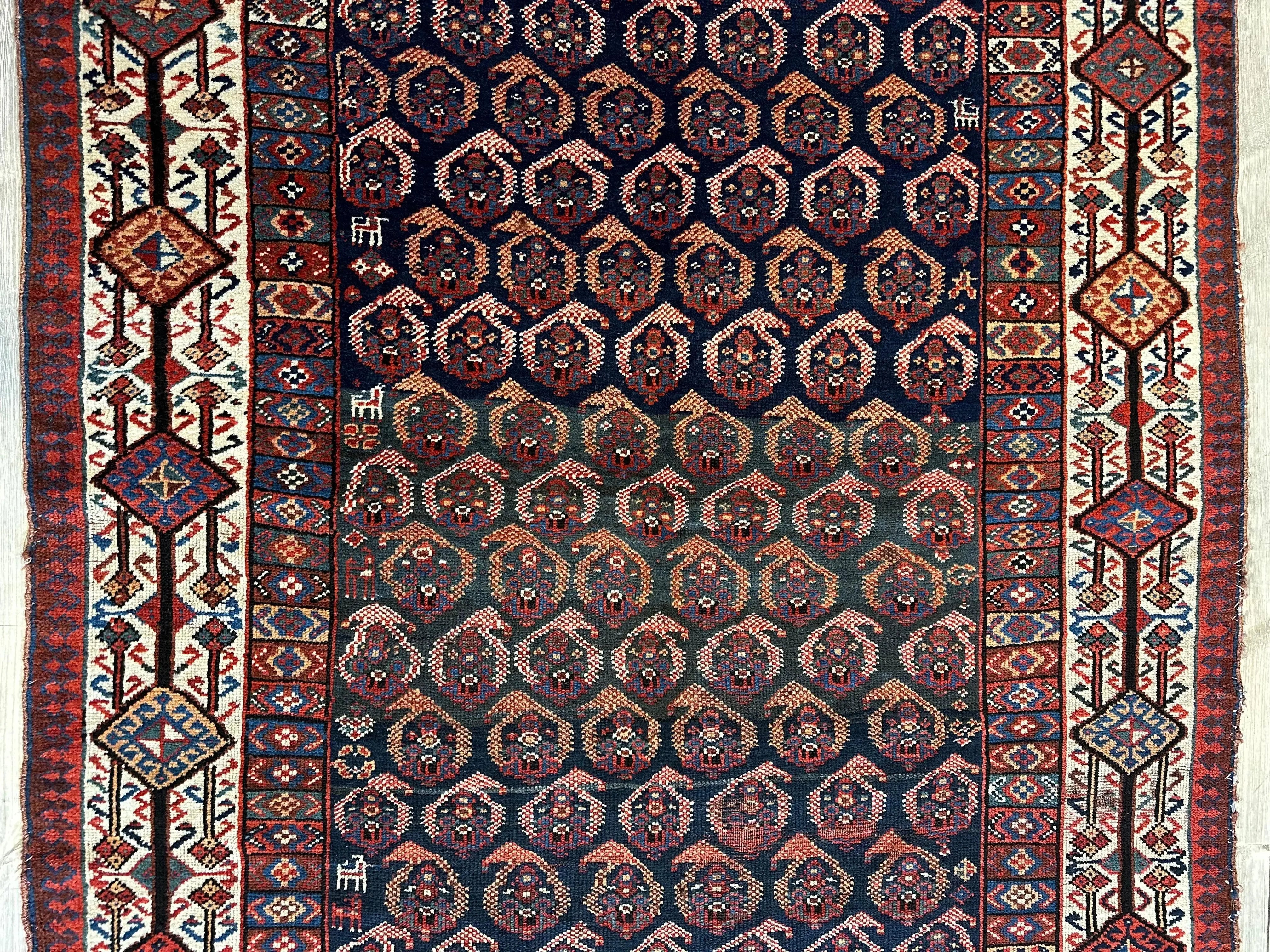 Antique All Over Paisley Kurdish Afshar Rug 4’5” x 8’11” Rugistan