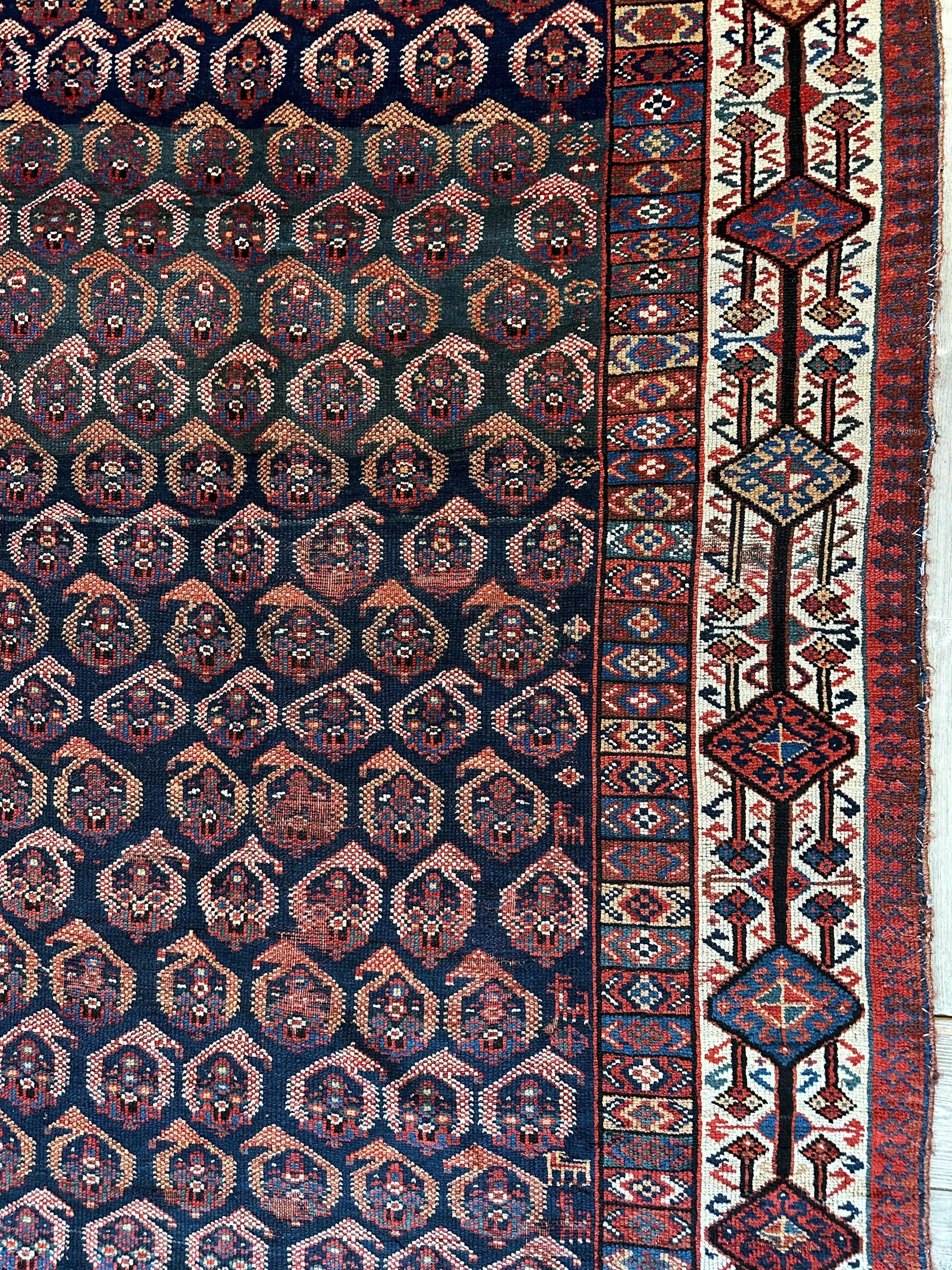 Antique All Over Paisley Kurdish Afshar Rug 4’5” x 8’11” Rugistan