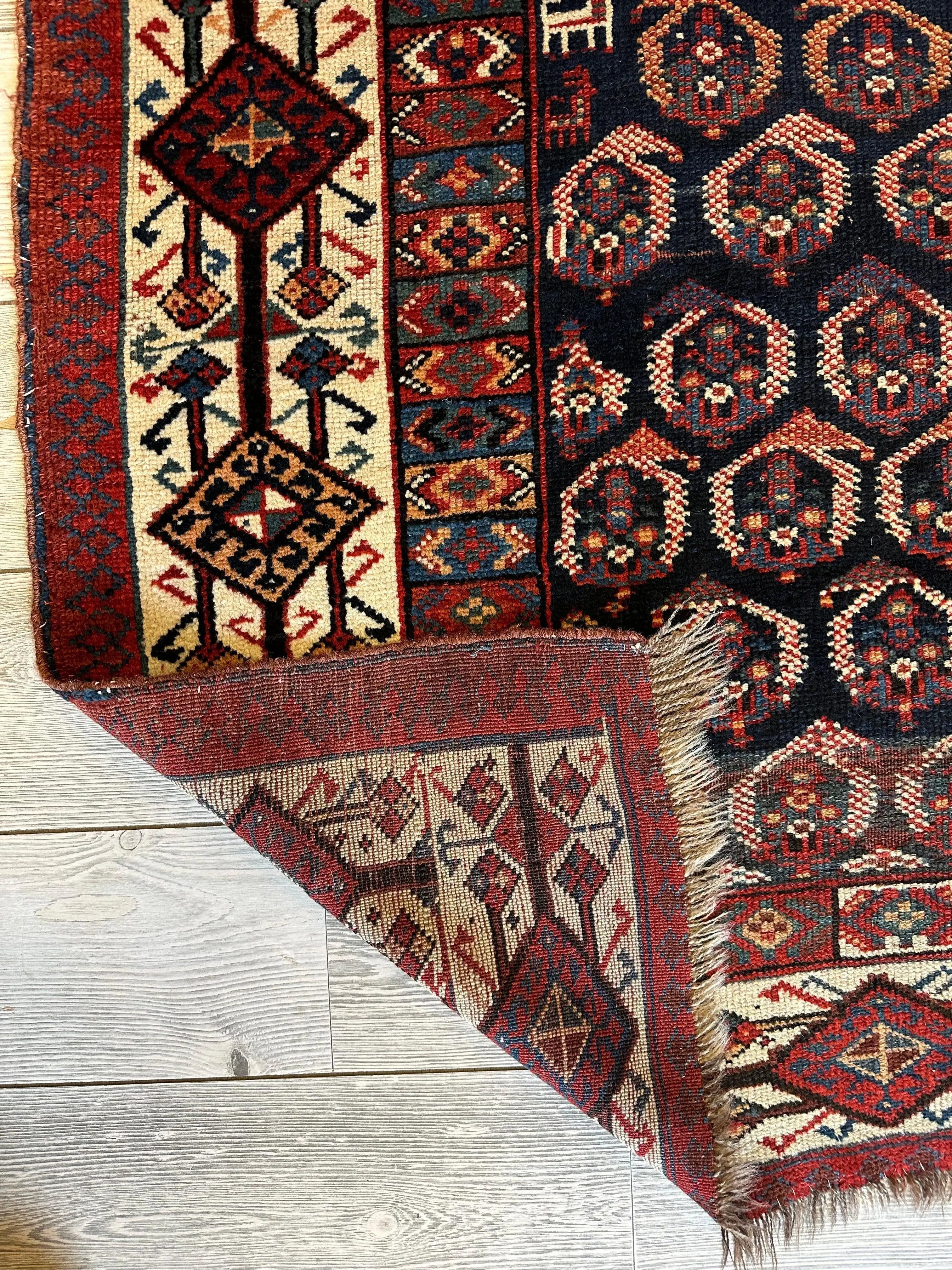 Antique All Over Paisley Kurdish Afshar Rug 4’5” x 8’11” Rugistan