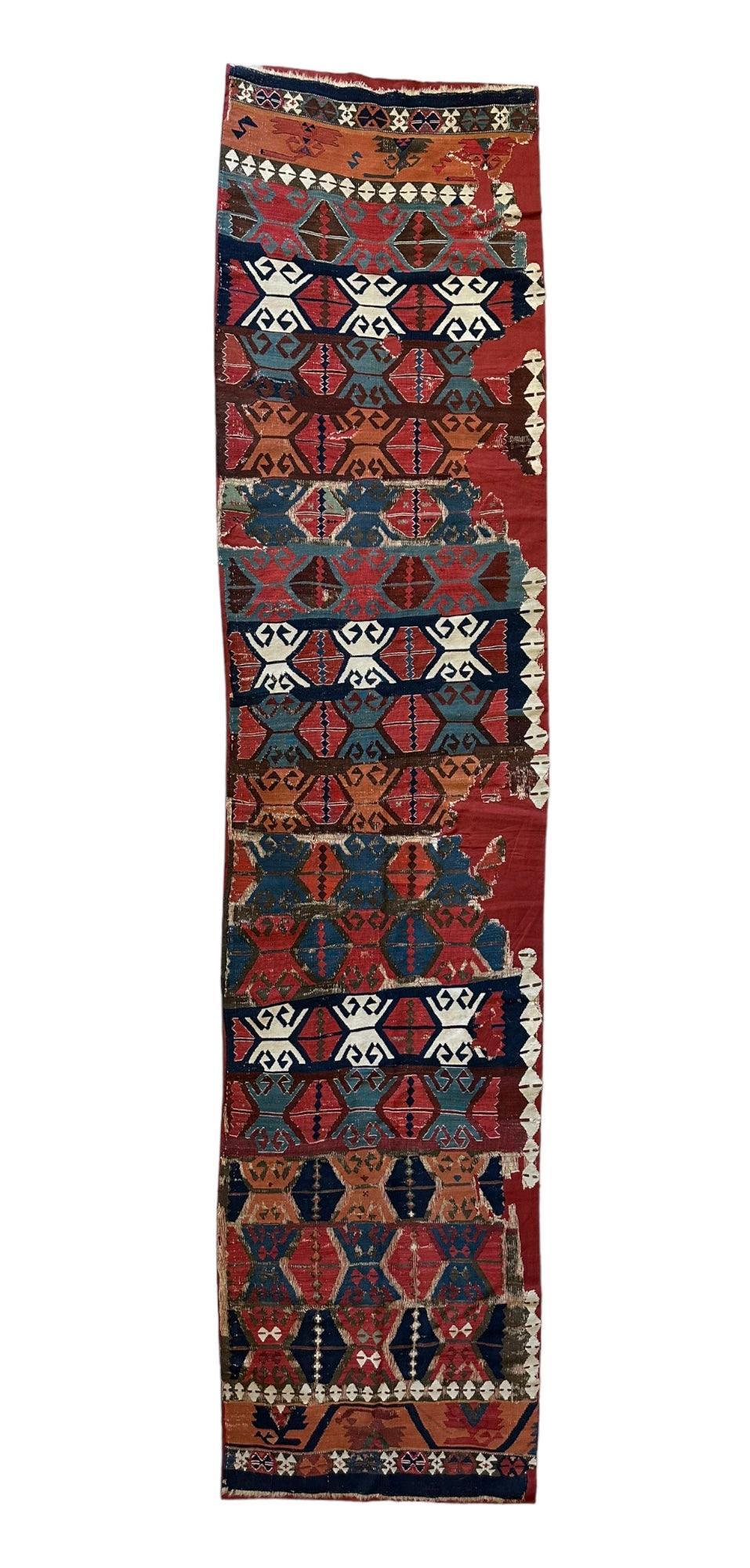 19th C Antique One Of A Kind Anatolian Rug Fragment Collector Special, Turkish rugs Rugistan