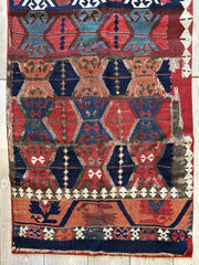 19th C Antique One Of A Kind Anatolian Rug Fragment Collector Special, Turkish rugs Rugistan