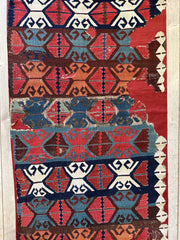 19th C Antique One Of A Kind Anatolian Rug Fragment Collector Special, Turkish rugs Rugistan
