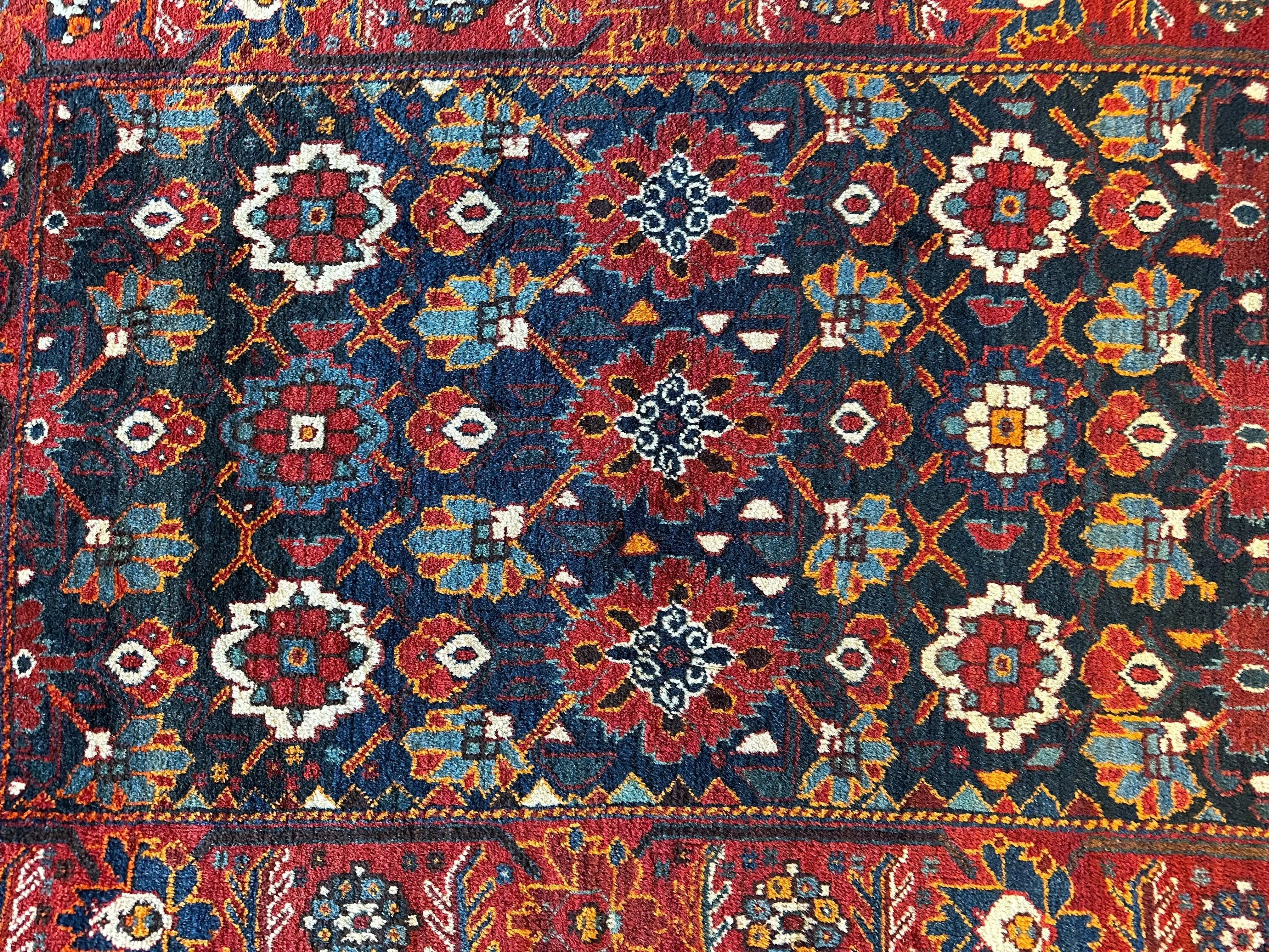 Antique Attractive Persian Khamseh Rug Early 20th Century 46” x 66” Rugistan