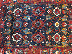 Antique Attractive Persian Khamseh Rug Early 20th Century 46” x 66” Rugistan