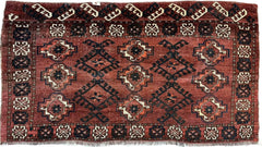 Antique Kizil Ayak Turkoman Chuval, Juval Rug 60"×34” Rugistan